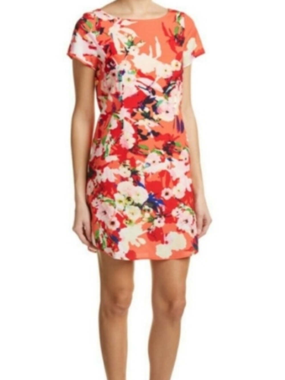 Yumi Kim Red Floral Short Sleeve Shift Dress